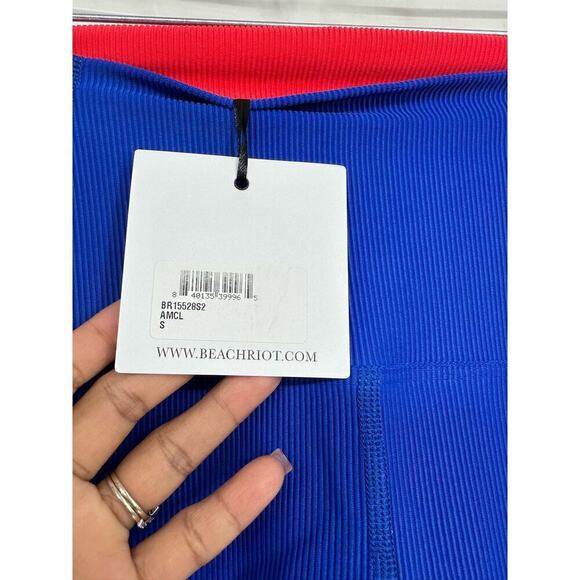 NWT Beach Riot Womens American Colorblock High Rise Bike Short Size Small - Picture 5 of 6